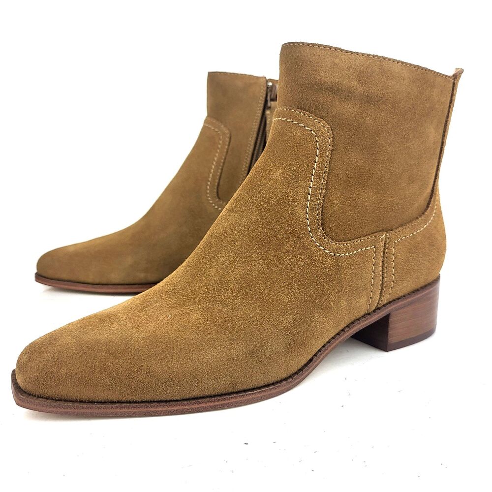 Cole Haan Naia Women's Booties Pointed Toe Block Heel Brown Size 7.5 US